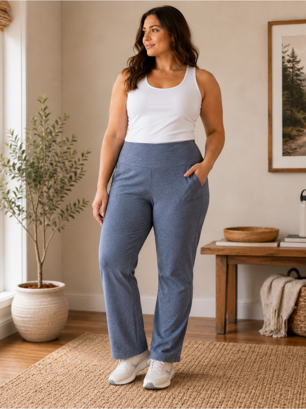 Eddie Bauer Trail Tight High Rise Pants Women’s PL NWT Heather Blue